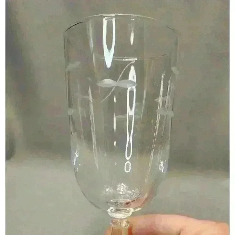 Vintage Libbey Rock Sharpe 3002-1 Wine Water Goblets Iced Tea Glasses Set of 4 - Picture 4 of 5